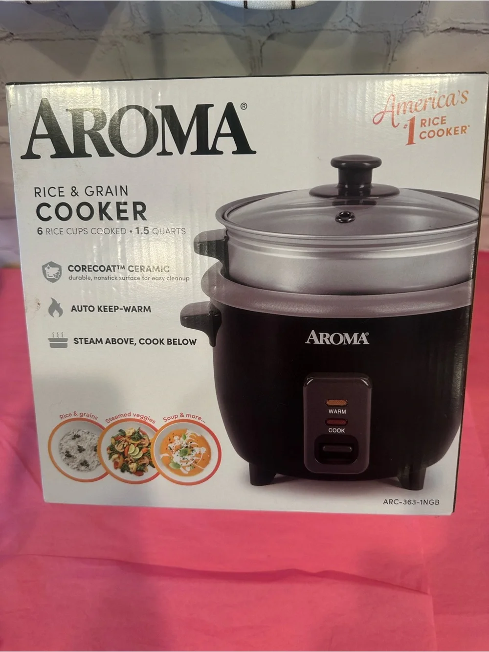 Aroma Rice & Grain Cooker - Black